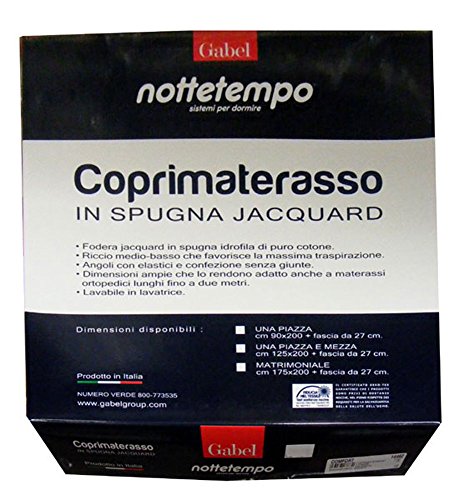 COPRIMATERASSO 1 PIAZZA SINGOLO SPUGNA JACQUARD CONFORT NOTTETEMPO GABEL