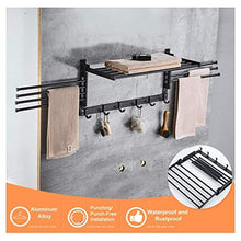 GJXJY Portasciugamani da Parete Girevole Portasciugamano in Alluminio Spaziale con 7-Braccio e 6 Ganci, Swing out Porta Asciugamani Portaoggetti Organizer per Il Bagno