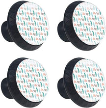 Modello di impronte di bambino verde blu Pomelli per Porta Set di 4 Pomelli per Mobili Manopole per Cassetti Cucina Armadio Vetro