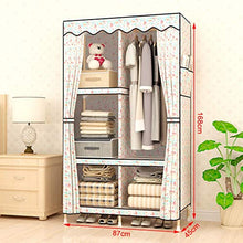 Guardaroba Semplice Panno Armadio Assemblaggio del Legno Solido Tessuto Singolo Bambino Piccolo dormitorio Camera da Letto Combinazione Pieghevole XINYALAMP (Color : D)