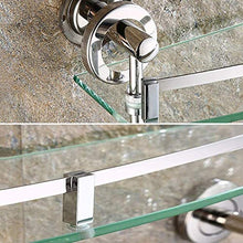 AINIYF Bagno Bagno Doccia Mensola Organizzatore a Parete in Vetro temperato Acciaio Inox 304 portasciugamani Drilling Installazione, 3 Formati (Dimensione: 40x8x43.5cm)
