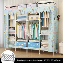 ZKHD Semplice Armadio per Camera da Letto Casa, Deposito di Tubi in Acciaio Economico E Guardaroba Appeso, Armadio in Tessuto per Affittare Stanza,170 * 170 * 45cm