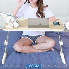Tavolino Pieghevole E Regolabile sul Letto Scrivania per Laptop Pieghevole Regolabile Altezza E Angolo di Inclinazione Il Lavoro Imparare (Color : Beige B, Size : 60 * 40 * 28cm)