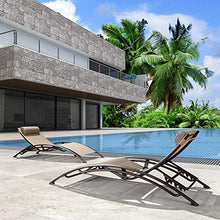 GJX Sedie a Sdraio Reclining Sdraio da Spiaggia Sedia con Cuscini Imbottiti e poggiapiedi for Il Giardino Esterno di Campeggio all'aperto Spiaggia Design