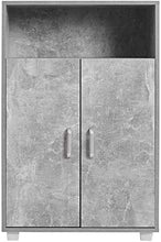 ts-ideen Armadietto Mobiletto Comó 94x60 cm stile moderno con doppia anta e vano aperto. Grigio Cemento