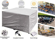 WYYL Copertura Tavolo Esterno, Copertura per Mobili da Giardino, Resistente allo Strappo, Tessuto 420D Oxford Quadrato Protezione Cover, Rettangolare, Impermeabile, Antivento, Anti-UV