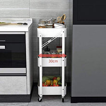 Chunjiao Carrelli a 3 Strati a 3 Strati Pieghevoli Carrello da Cucina Carrello Mobile Acciaio in Carbonio con Ruote universali Installazione Gratuita per Bagno Balcone-Blu Portabottiglie da Vino/por