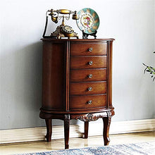 Ryyland-Home Cassettiera Cassettiera con Stile Antico Maniglie Dresser Alto Classica con 5 cassetti unità for la Camera da Letto (Color : Walnut, Size : 58x40x81CM)