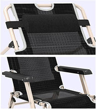 CDFC Nero Singolo Letto Pieghevole reclinabili reclinabili Sedia da Giardino a Prova di residenza Beach Sun Lounger Sedie per sedie a Sdraio Sedie da sedie Easy Sedidale Siesta Sedia da