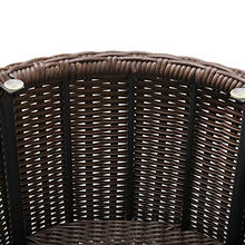 Outsunny Tavolino da Giardino Rotondo con Vano Portaoggetti in Rattan PE e Ripiano in Vetro, 51x51x42cm Marrone