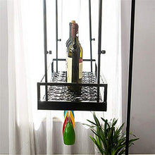 Scaffale da parete a soppalco Portabottiglie da soffitto in ferro metallico Portabottiglie per vino Portabottiglie e bicchieri da vino Portabottiglie da vino Porta calici (Dimensioni: L100 * w30cm)