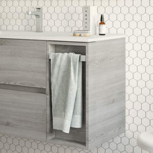 Yellowshop. - Mobile Bagno sospeso 120 cm Stile Moderno lavabo toeletta specchiera LED MOD. Block (Pino Bahia)