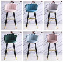 Sgabelli da bar Set di 2 sedie alte moderne da bar Altezza seduta in velluto trapuntato con bottoni da 30 pollici con gambe in metallo dorato con schienale medio per caffetteria, bar, cucina, balcon