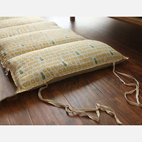 Nileco Pieghevole Tatami Tappetino Dormire,Portatile Nap Materasso Anti-Slip Materasso Futon Roll Up Materasso Morbido per La Casa da Terra Ufficio-Giallo 61x167cm(24x65inch)