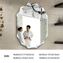 WZP Specchio Parete Smerlato Senza Cornice Specchio A Muro per Bagno Lucido Smussato Specchi Decorativi 5mm per Bath Vanity Bedroom (Size : 50x70cm)