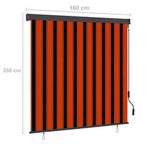 vidaXL - Tenda avvolgibile per esterni, 160 x 250 cm, arancione e marrone