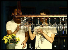 lanying Portabottiglie sospeso Porta Bicchieri Porta Bicchiere da Vino da Bar Porta Bicchiere da Vino Appeso Porta Bicchiere da Appendere Porta Calice-Bronzo_120*30cm