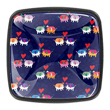 Cute pet dog on blue background Pomelli per Porta Set di 4 Pomelli per Mobili Manopole per Cassetti Cucina Armadio Vetro