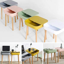 TRAND Lund - Comodino da salotto, colori alla moda, design scandinavo, ripiano e passacavi, in legno/plastica, 40 x 40 cm, colore: grigio/grigio