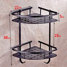LAN-ZHENS Mensola da Bagno Mensola da Bagno Mensola Rame Retro Black Semplice Doppio treppiede