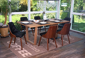 Set 2x sedie sala da pranzo soggiorno Osijek design elegante 53x50x82cm legno ~ ecopelle nero