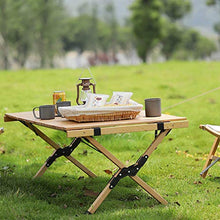 Tavolo Pieghevole da Esterno, Rotolo di Uova Barbecue da Campeggio per Picnic Tavolo da Pranzo per La Casa Scrivania Tavolo da Picnic per Barbecue in Legno Massello,120 * 60 * 45cm