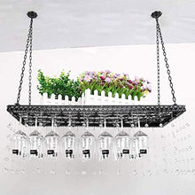 FYHH-JZHY Decorazione del Soffitto dello Scaffale di Vetro Appeso del Ferro di Stile Semplice del Cremagliera del Vino per La Barra, Immagazzinaggio della Cucina del Ristorante, 80 * 31Cm, 80 * 31Cm