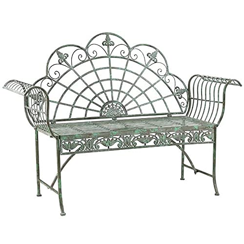GaoF Panchina per terrazza Panchine per Il Tempo Libero da Esterno, Panchina da Giardino in ghisa Resistente alle intemperie e antiruggine, Panchine Decorative Singole e Doppie Retro con schienali e