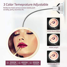 STLOVe Specchio Ingranditore da Trucco con Luce LED, Lente d'Ingrandimento,Specchio per Il Trucco,Cromato in Metallo,Perfetto Come Regalo per Donna e Ragazza (10X)