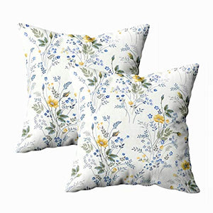 Kris.D Fodera per Cuscino Decorativo Quadrato 18x18 Pollici, Fodere per Cuscini in Cotone Motivo Floreale Rose su Bianco Stampa su Entrambi i Lati Cerniera Federa Pacco 2, Pesca Arancione