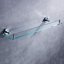 DNSJB Mensola in Vetro per Bagno, ripiano Anteriore in Rame Pieno Specchio, 1 scaffale per Cosmetici da Bagno