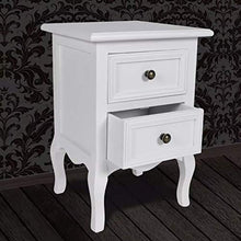 Cassettiera ausiliare con 2 cassetti, 2 pezzi, comodino da notte, stile nordico per camera da letto, colore bianco, 34,5 x 30 x 49 cm