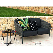 Aimir Set di Mobili da Giardino per Esterni, 6 Pezzi per Il Tempo Libero Sedia Intrecciata con Corda per Balcone Divano da Conversazione Tavolino da caffè Combinazione Patio Giardino Resto Mobili