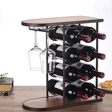 LHQ-HQ cremagliera del Vino, 4 Strati di Vino impilabile Ornamenti cremagliera - cremagliera del Vino rovesciato in Ferro battuto Europea - 8 Bottiglie e 2 Tazze, 42 * 40 * 18,5 Centimetri