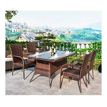 HLZY Tavolo in Vimini in Rattan mobili in Patio e Set s Mobili da Giardino in Rattan mobili da Giardino Set Vetro Top tavolino da caffè Patio Set tavolino da caffè Conversazione Patio all'aperto