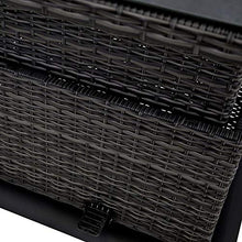 Tavolo da Giardino in Rattan - Altezza variabile - con Piano in Vetro - Tavolo da Giardino Buri/Antracite