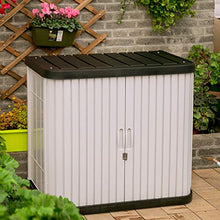 ODDINER Baule da Giardino con Serratura Armadio di immagazzinaggio Esterna Giardino Balcone Strumento di Gabinetto Porte scorrevoli Assembly Required Impermeabile for la casa Mobili da Giardino