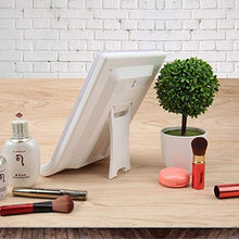 Specchio per Il Trucco con Luci A LED Ricaricabili, LED Compatto Specchi da Tavolo Dual Power Supporto Regolabile con Cavo di Alimentazione USB Specchi per Il Trucco Trucco