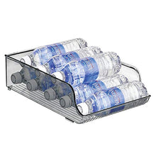 mDesign Set da 2 portabottiglie – Bottigliera in plastica robusta per cucina, dispensa e frigo – Scaffale porta vino per la conservazione ottimale di vini o altre bevande – grigio fumo