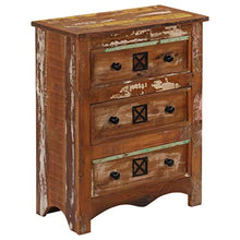 FAMIROSA Cassettiera 60x30x75 cm in Legno Massello di Recupero