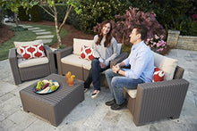 Keter California Divano da Giardino 2 Posti, Divano in Rattan Cuscino Incluso Color Cappuccino