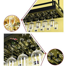 JHGJBJ Appesa Vino Rack Metallo, Ferro Battuto Regolabile in Altezza Titolare Calice Soffitto Appeso, Scaffale con Recinzione (Size : 50x35cm)