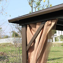 Outsunny Gazebo da Giardino con Tende Laterali 12 Picchetti Gancio per Lampada Alluminio, Poliestere, Acciaio 298x298cm Marrone e Nero