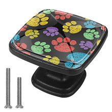 Zampa di doodle disegnato a mano colorato Pomelli per Porta Set di 4 Pomelli per Mobili Manopole per Cassetti Cucina Armadio Vetro