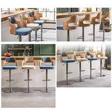 Ljings - Sgabello da bar regolabile in altezza, con schienale girevole, base in metallo, per interni ed esterni, stile moderno ed elegante, colore: Blu