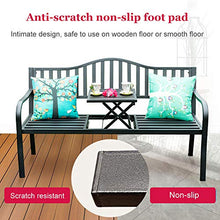 Panca da Giardino in Metallo per Esterni, Sedia Portico per Il Tempo Libero sollevabile tavolino, Panche da Giardino/Cortile antiruggine con Cuscini e Cuscini, 150L x 60W x 85H (cm)