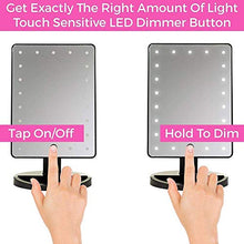 XRZY Specchio per Trucco da banco, Specchio da Viaggio per Trucco a LED, Specchio cosmetico Illuminato 10X Desk ingranditore Portatile