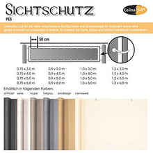 CelinaSun separé 0,75x4m Grigio Chiaro PES Poliestere impregnato Anti-Vento per Giardino Balcone con Occhielli Fascette
