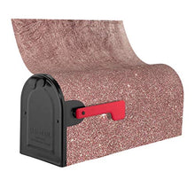 Girly Glam - Copertura magnetica per cassetta postale in lamina di oro rosa e glitter a rete, design unico, per decorazioni da giardino, dimensioni standard, 53 x 45 cm