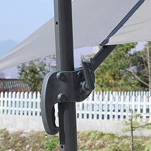 Outsunny Ombrellone da Giardino a Manovella 250x250cm con Rotazione a 360°, Parasole Regolabile su 5 Livelli, Grigio